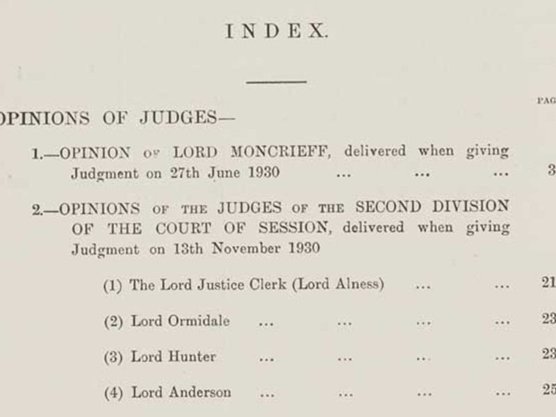 Appendix Index | Scottish Council of Law Reporting