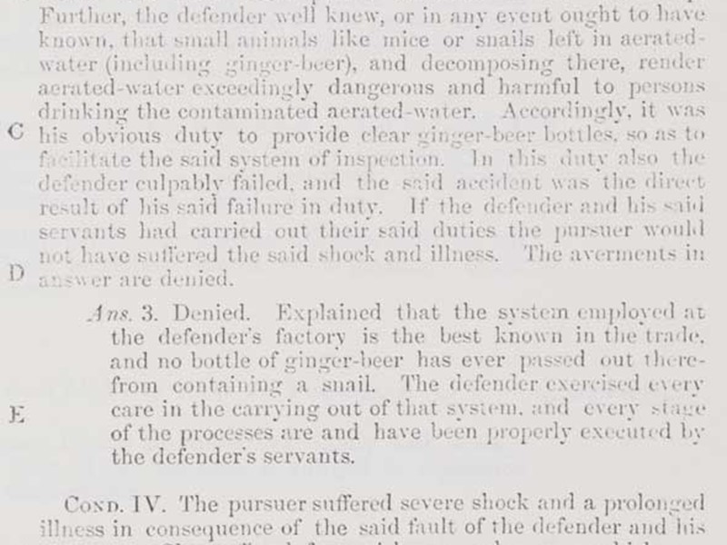 Donoghue v Stevenson Essays Donoghue v Stevenson Essays